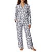 Peanuts Grey Snoopy Print Notch Collar Long Sleeve Knit Pajama Set - Image 1