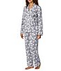 Peanuts Grey Snoopy Print Notch Collar Long Sleeve Knit Pajama Set - Image 3