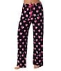Peanuts Jersey Knit Snoopy Heart Print Coordinating Valentine's Day Sleep Pants, Color:Black Print - Image 1