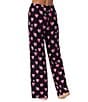Peanuts Jersey Knit Snoopy Heart Print Coordinating Valentine's Day Sleep Pants, Color:Black Print - Image 2