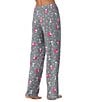 Peanuts Jersey Knit Snoopy XOXO Print Coordinating Valentine's Day Sleep Pants, Color:Grey Print - Image 2