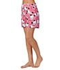 Peanuts Knit Snoopy Print Drawstring Tie Coordinating Sleep Shorts, Color:Dark Pink Print - Image 3