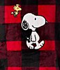 Peanuts Long Sleeve Hooded Plush Checked Print Tunic, Color:Red Check - Image 4