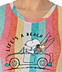 Color:Multi Stripe - Image 3 - Plus Size Knit Striped Print Short Sleeve Round Neck #double;Life's A Beach#double; Nightshirt