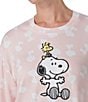 Color:Pink Print - Image 4 - Short Sleeve Round Neck Coordinating Snoopy Print Jersey Knit Sleep Shirt
