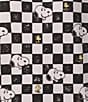 Peanuts Snoopy Checked Print French Terry Long Sleeve Round Neck Coordinating Sleep Top, Color:Black Checked - Image 6