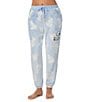 Peanuts Snoopy Chenille Jacquard Drawstring Tie Coordinating Sleep Pant, Color:Blue Print - Image 1