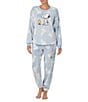 Peanuts Snoopy Chenille Jacquard Drawstring Tie Coordinating Sleep Pant, Color:Blue Print - Image 4