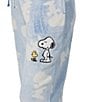 Peanuts Snoopy Chenille Jacquard Drawstring Tie Coordinating Sleep Pant, Color:Blue Print - Image 5