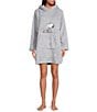 Peanuts Snoopy Long Sleeve Round Neck Plush Hooded Tunic, Color:Grey - Image 1