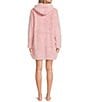 Peanuts Snoopy Long Sleeve Round Neck Plush Hooded Tunic, Color:Pink - Image 2