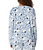 Peanuts Snoopy Print Long Sleeve Crew Neck Fleece Coordinating Sleep Top - Image 2