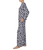 Color:Grey Print - Image 3 - Snoopy Print Long Sleeve Knit Pajama Set