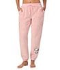 Peanuts Solid Cozy Plush Drawstring Tie Coordinating Sleep Pants, Color:Pink - Image 1