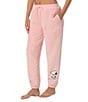 Peanuts Solid Cozy Plush Drawstring Tie Coordinating Sleep Pants, Color:Pink - Image 3