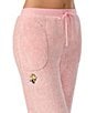 Peanuts Solid Cozy Plush Drawstring Tie Coordinating Sleep Pants, Color:Pink - Image 5