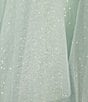 Color:Green - Image 4 - Corset Rosette Waist Glitter Tulle Fit & Flare Dress