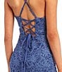 Color:Blue - Image 4 - Glitter Lace Up Dress