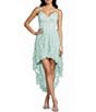 Pear Culture Glitter Mesh Corkscrew High-Low Dress - Image 1
