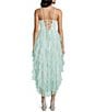 Pear Culture Glitter Mesh Corkscrew High-Low Dress - Image 2