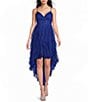 Pear Culture Glitter Mesh Corkscrew High-Low Dress - Image 1