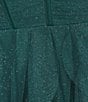 Pear Culture Glitter Mesh Keyhole Front Corset Lace Up Back Fit And Flare Dress, Color:Emerald - Image 3