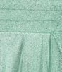 Pear Culture Glitter Mesh Scoop Neck Asymmetrical High Low Hem Dress, Color:Sage - Image 5