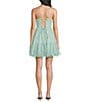 Pear Culture Glitter Mesh Spaghetti Strap Surplus Inset Dress, Color:Sage - Image 2