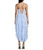 Color:Periwinkle - Image 2 - Glitter Mesh Tulle Corkscrew High-Low Dress