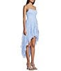 Color:Periwinkle - Image 3 - Glitter Mesh Tulle Corkscrew High-Low Dress