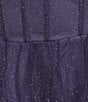 Pear Culture Ombre Glitter Mesh Drape Neck Corseted Corkscrew Ruffled Dress - Image 5