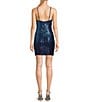 Color:Turquoise/Navy - Image 2 - Ombre Sequin Front Cut-Out Mini Dress