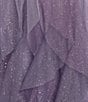 Color:Lilac/Silver/Glitter - Image 4 - Sleeveless V-Neckline Plunge Glitter Ombre Dress