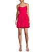 Color:Raspberry - Image 1 - Spaghetti Strap Emma Cork Petal Skirt Dress