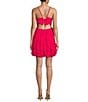 Color:Raspberry - Image 2 - Spaghetti Strap Emma Cork Petal Skirt Dress