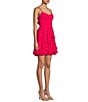 Color:Raspberry - Image 3 - Spaghetti Strap Emma Cork Petal Skirt Dress