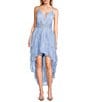 Pear Culture Spaghetti Strap Hi-Low Embroidered Applique Dress - Image 1