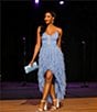 Pear Culture Spaghetti Strap Hi-Low Embroidered Applique Dress - Image 6