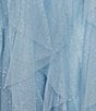 Color:Blue/Ivory - Image 4 - Spaghetti Strap V-Neck Glitter Ombre Mesh Corkscrew Ball Gown