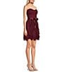 Color:Wine - Image 3 - Strapless Glitter Mesh Corkscrew Fit-And-Flare Dress