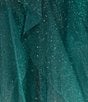 Color:Emerald - Image 4 - Strapless Glitter Ombre Mesh Ruffled Corkscrew Dress