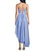 Pear Culture Strapless Lace-Up Back Asymmetrical Mesh Dress - Image 2