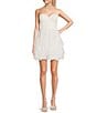 Pear Culture Sweetheart Corset Mesh Corkscrew Short Dress, Color:Off White - Image 1