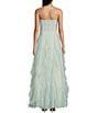 Color:Green - Image 2 - Sweetheart Neck Corkscrew Glitter Tulle Ball Gown
