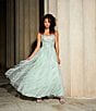 Color:Green - Image 5 - Sweetheart Neck Corkscrew Glitter Tulle Ball Gown