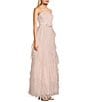 Color:Blush - Image 3 - Sweetheart Neck Rose Waist Corkscrew Tulle Long Dress