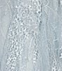Color:Blue - Image 4 - V-Neck Lace Corset Illusion Lace-Up Back Corkscrew Ruffled Dress