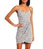 Color:Silver - Image 3 - V-Neck Lace Wrap Dress