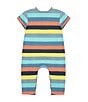 Color:Stripe - Image 2 - Baby Boys/Girls 6-24 Months Multi Stripe Peace Coverall