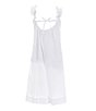 Color:White - Image 2 - Little Girls 2T-12 Sleeveless Swiss Dot Embroidered Patchwork Jumpsuit
